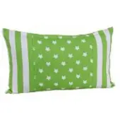 Homescapes Groene Ster Kussenhoes met Gestreepte Rand 30 x 50 cm
