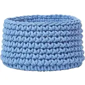 Homescapes Gebreide opbergmand, 100% katoen blauw - 37 x 21 cm