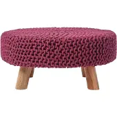 Homescapes Gebreide Voetenbank 30cm Hoog, Pruim