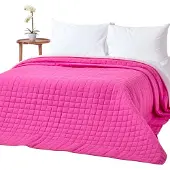 Homescapes 100% katoenen gewatteerde sprei, roze/roze, 150 x 200 cm