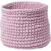 Homescapes Gebreide opbergmand, 100% katoen roze - 42 x 37 cm