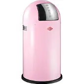 Wesco Pushboy Prullenbak | 50 Liter | Metaal - Roze | Vuilnisbak - Made in Germany