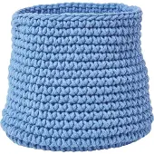 Homescapes Gebreide Opbergmand, 100% Katoen Blauw - 42 x 37 cm