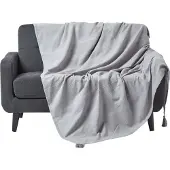 Homescapes Rajput sprei, 100% katoen, lichtgrijs, 150 x 200 cm