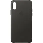 Apple Leather Case for iPhone X Charcoal Grey
