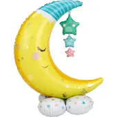 Amscan folieballon AirLoonz Maan & Sterren 127 cm geel/wit