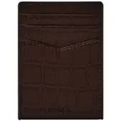 Fossil Portemonnee Dollarclip Andrew Emboss Card Case Brown Croco Donkerbruin