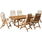 Beliani JAVA PREMIUM - Tuinset voor 6 - Lichtbeige - Acaciahout