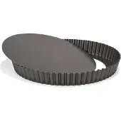 Patisse 2949 moule à tarte antiadhésif fond amovible acier revêtu gris anthracite 30 cm