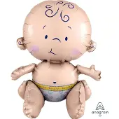 Amscan folieballon baby 33 x 38 cm folie beige