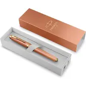 Parker IM Writing Rituals vulpen | Verfrissend oranje Afwerking met kleurverloop en gouden details | fijne penpunt | blauwe inkt | geschenkverpakking