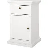 Ebuy24 Venedig nachtkastje 1 deur 1 lade wit.
