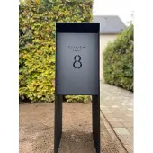 Geroba brievenbus CartaZ1 – Zwart RAL 9005 – 300×400×1000 mm