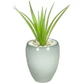 Floran Bloemen vaas/vazen bloempot misty groen van keramiek D16 x H19 cm - Vazen