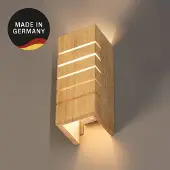 FISCHER&HONSEL GMBH Wandlamp Shine-Wood, dimbaar, hout licht, Woon-/ Eetkamer, Hout, Wandlamp hout