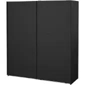 Ebuy24 Como schuifdeurkast 2 deuren 180x200cm mat zwart.