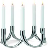 Philippi Kandelaar BOW 8 cm, voor 2 kaarsen, zilver,