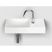 Clou Vale keramische fontein 45cm met kraangat rechts wit mat