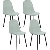 Beliani CRANDALL - Eetkamerstoel set van 4 - Lichtgroen - Polyester