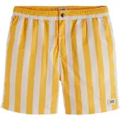 Scotch & Soda Heren Zwembroeken Striped Mid-length Swimshort - Geel - Maat XXL
