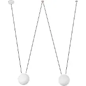 Faro 28375-2L, wit, glas, metaal, IP20, klasse I, 2 lampen, fitting E27