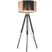Artdelight Tripod Vloerlamp Jewel 150cm Zwart Met Roodkoper