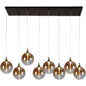 Searchlight 8-lichts hanglamp Alchemy amber glas
