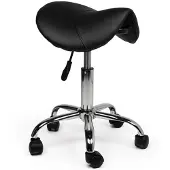Office Zadelkruk laag harde wielen zw