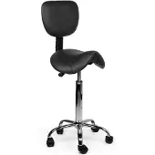 Office Zadelkruk rugleuning medium harde wielen zw
