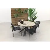 Garden Impressions Taste Barista antraciet / GI Edison 122 cm. - ronde tuinset