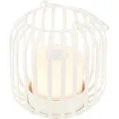 Briloner LED accu-tafellamp 7279 IP44 metalen mand wit 7279, dimbaar, wit / opaal, Woon-/ Eetkamer, metaal