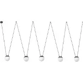 Faro 28376-5L, grijs, glas, metaal, IP20, klasse I, 5 lampen, fitting E27