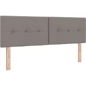 vidaXL LED Hoofdbord met LED-stripverlichting Taupe 144 cm Stof