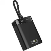 Surge Powerbank 20.000 mAh - 45W snellader met ingebouwde USB-C kabel en USB-C + USB-A Poort - Geschikt voor Telefoon, Tablet en Laptop - Voor Noodpakket