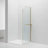 SaniGoods Arcana inloopdouche met handdoekhouder geborsteld goud 100x200cm