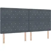 vidaXL LED Hoofdbord met hoofdeinde Donkergrijs 200 cm Fluweel