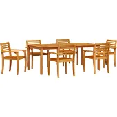 vidaXL Tuin Eettafel Set 9 st Bruin Massief Acacia Hout