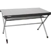 Brunner Titanium Axia 4 - Campingtafel 122 x 62 x 72 cm - Oprolbaar aluminium blad - Verstelbare poot - Mesh opbergnet