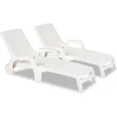 BICA Set van twee Bahama witte technorattan ligstoelen