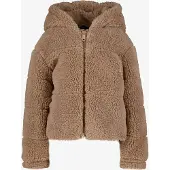 TwoDay meisjes teddy jas met capuchon lichtbruin maat 104