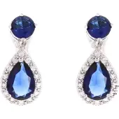 Charme Bijoux Clip Oorbellen -Inaya -Blauw-zilverkleur- geen gaatje-