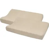Meyco Baby Uni aankleedkussenhoes - 2-pack - badstof - sand - 50x70cm
