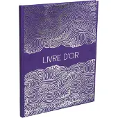 Exacompta gastenboek Japan Violet 270x220 mm, 100 pagina's Clairefontaine, zilver gesneden & zilver reliëf, kristallen doos