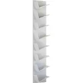 Hioshop Lansi Maxi wandkast Wandbevestiging met 8 schuine plankenwit.