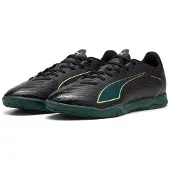 Puma Ultra 6 Play Zaalvoetbalschoenen (IN) Zwart Donkergroen Lichtgroen