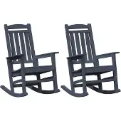 vidaXL Schommelstoel 2 st Marineblauw Polyetheen