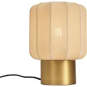 QAZQA Japandi tafellamp goud met beige kap - Pluni