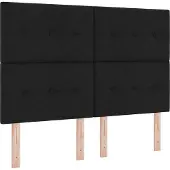 vidaXL LED Hoofdbord met LED-stripverlichting Zwart 160 cm Stof