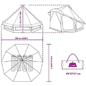 vidaXL Tipi Tent met dak met opslag Blauw 508 x 470 x 300 cm taft