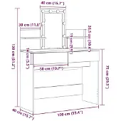 vidaXL Kaptafel Artisan Eiken 100 x 40 x 130 cm Bewerkt hout